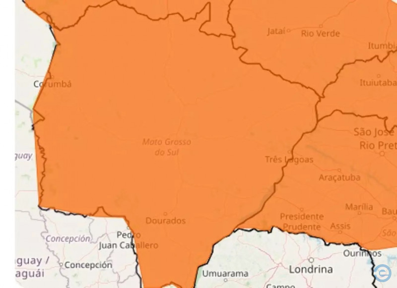 Inmet emite alerta de tempestade em todo Mato Grosso do Sul